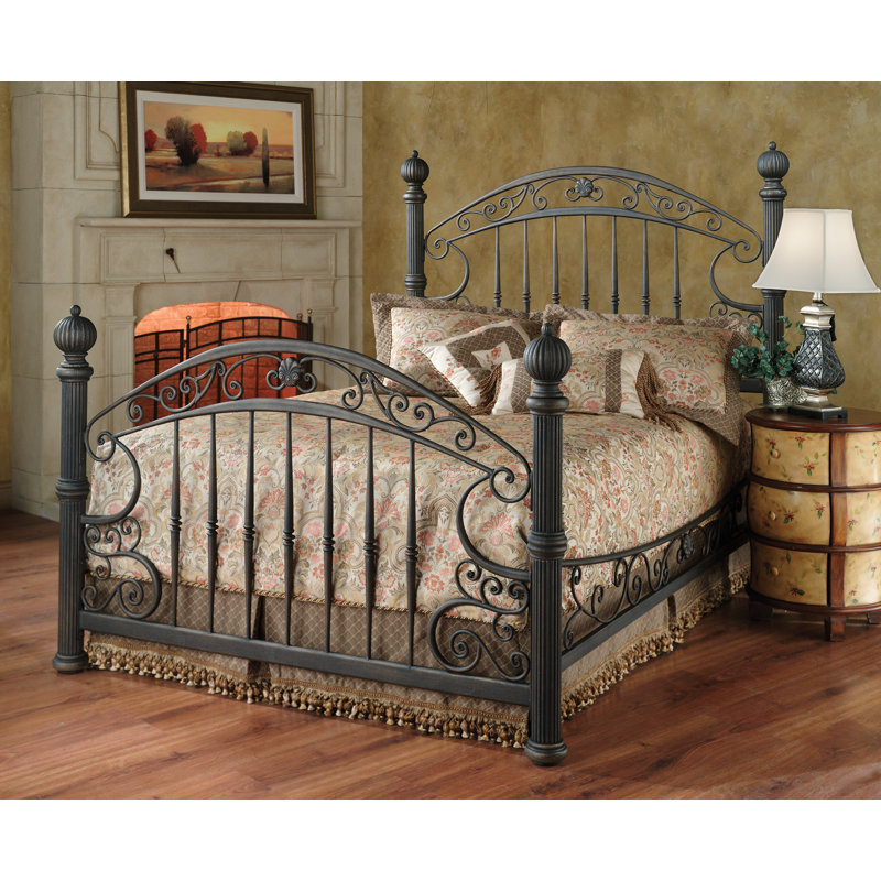 King size rod iron bed discount